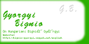 gyorgyi bignio business card